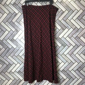 Cato Black & Red Plaid Maxi Skirt Great Condition Womens Size 18W
